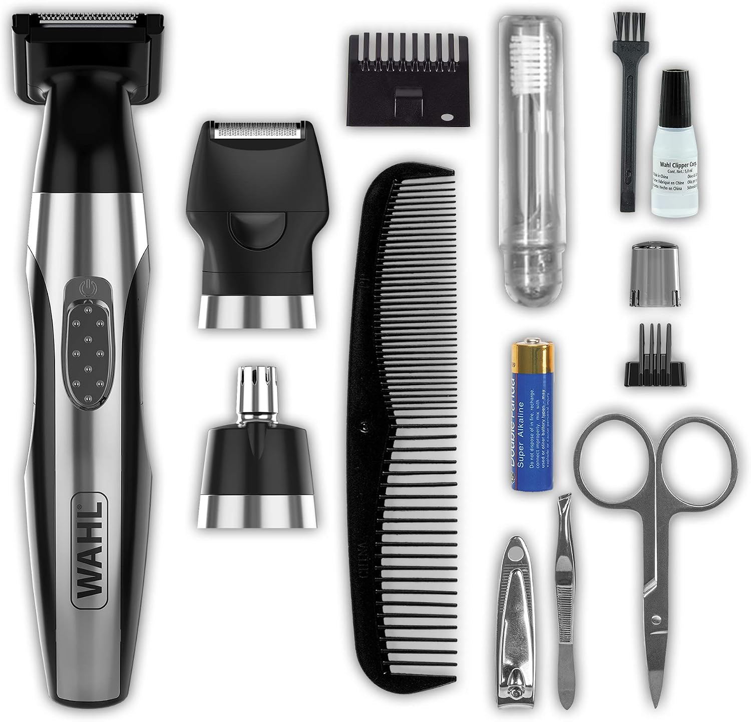Wahl Ultimate Travel Kit 6 in 1 Multigroomer, Men’s Beard and Stubble Trimmer, Body Hair Trimmers for Men Male Grooming Kit - Image 3