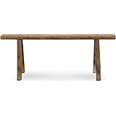 Artissance Handmade Wooden Entryway Bench, Vintage Noodle Bench for Living Room, Bedroom, or Entryway, End of Bed Bench, Weat