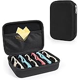 Bukere Glasses Organizer Case Multiple Pairs, Travel Sunglasses Case Adjustable Slot, Hard-shell Eyeglasses Storage Women Men