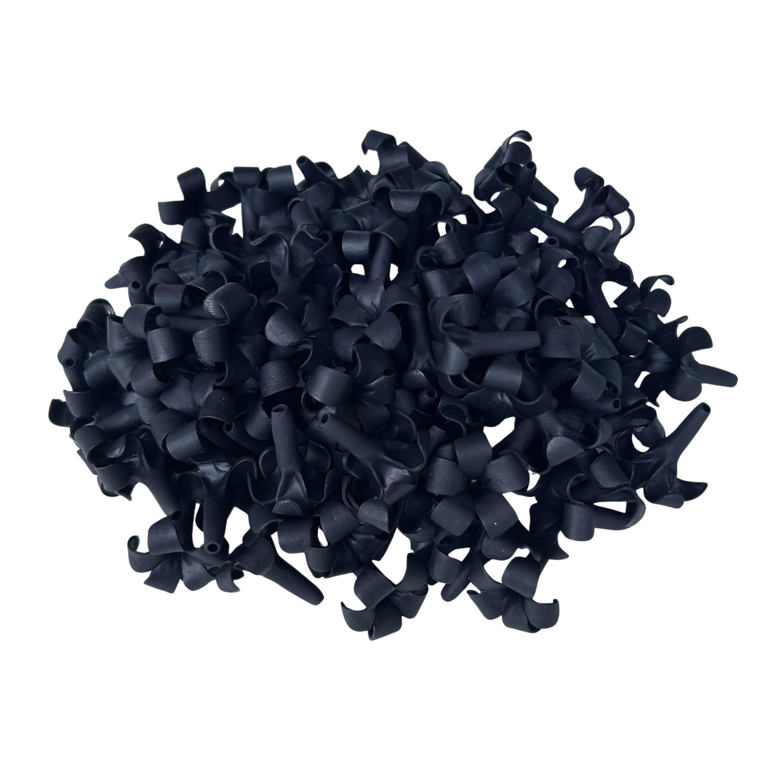 Photo 1 of 100 PCS Small Puakenikeni (02) Clay Beads for Jewelry Making DIY Craft Supplies (Black)
