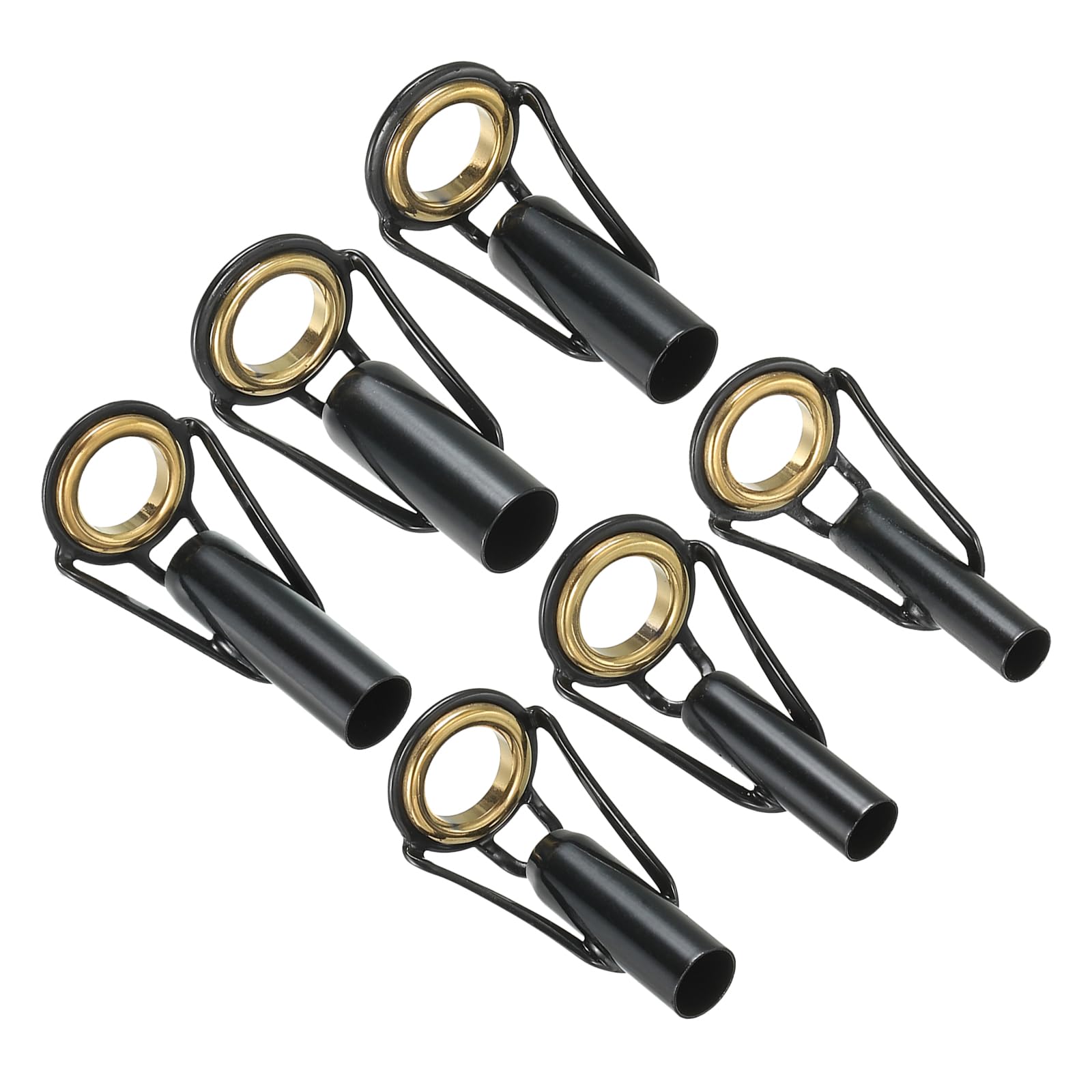 PATIKIL 4-6.5mm Fishing Rod Tip Repair Kit, 6pcs Stainless Steel Pole Ring Guide Replacement for Saltwater Freshwater Fishing, Golden