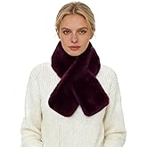 Lina & Lily Faux Fur Pull-Through Women's Winter Collar Scarf Neck Warmer Rectangle Fluffy