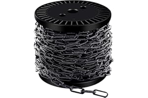 SEL NATURAL 50 ft 1/12" Metal Hanging Chains Fixture Chain Decorative Black Chain Light Duty Chain Utility Chains for Hanging Plants, Basket, Light Fixture, Chandelier, Lamp (2mm 50ft)