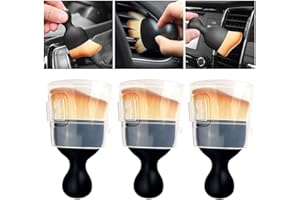 QUAAM 3PCS Car Interior Cleaning Tool, Car Cleaning Brush Interior Dust Collectors,Car Interior Cleaning Tool Brush, Dust Brush