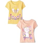 The Children's Place Baby-Girls and Toddler Assorted Everyday Short Sleeve Graphic T-Shirts,multipacks