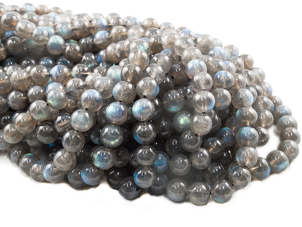 Fil De Labradorite Naturelle 20 Mm - 39 Cm De Long - Pierre Ronde De Qualité