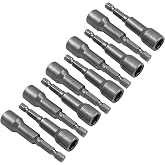 Hordion 10Pcs 3/8 Inch Nut Driver Set, Magnetic Extension Socket Drill Bit Holder, Quick-Change Power Nut Driver Bit Set, Hex Shank Drill Bit Holder for Electric Drill