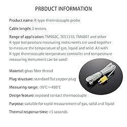 10 Pieces 3 Meters K Type Mini-Connector