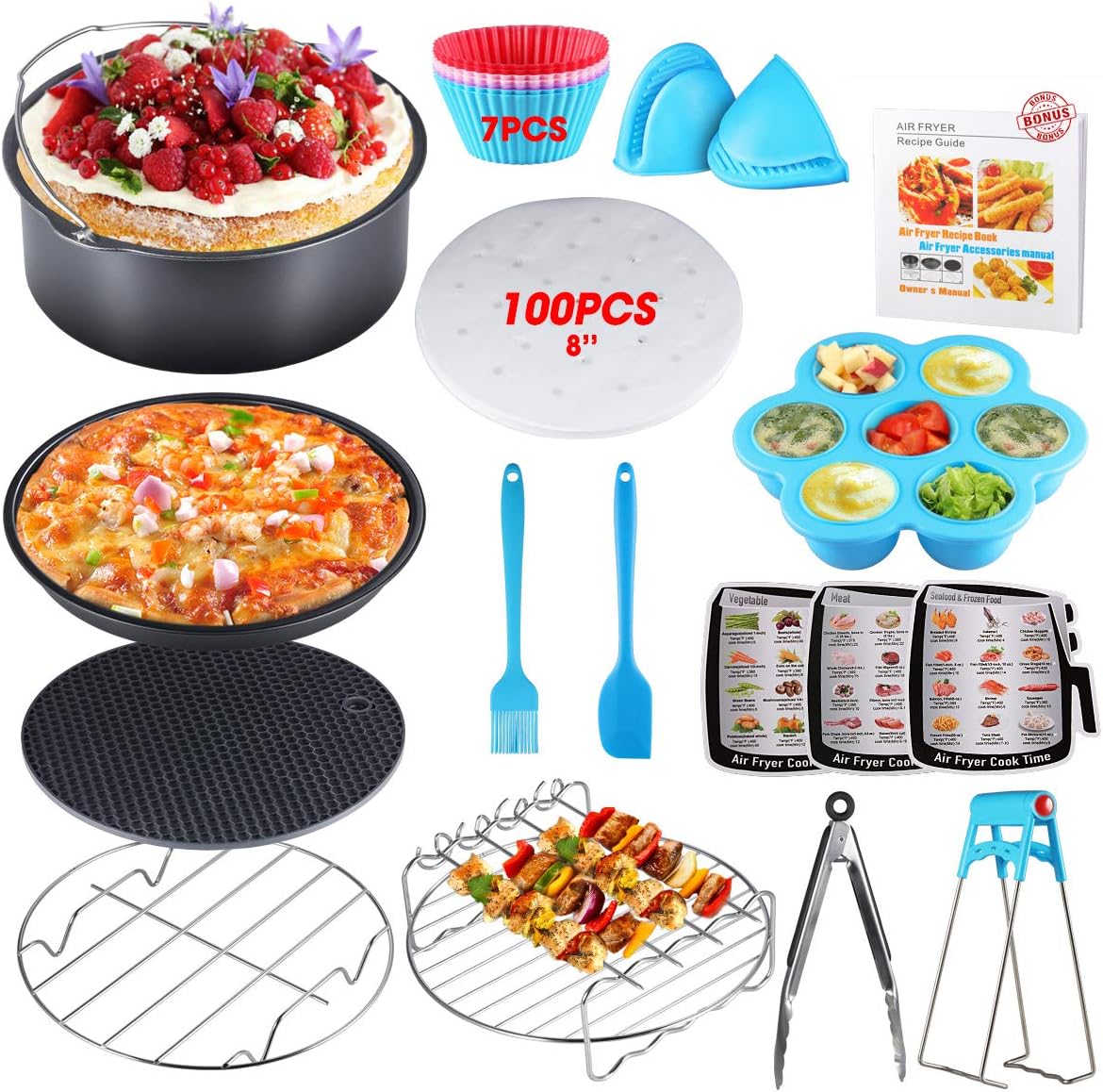 Air Fryer Accessories, Set of 14, XL Air Fryer Accessories with Liners, Egg eBay