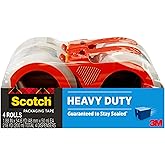 Scotch Heavy Duty Packaging Tape, 1.88" x 54.6 yd, Designed for Packing, Shipping and Mailing, Strong Seal on All Box Types, 