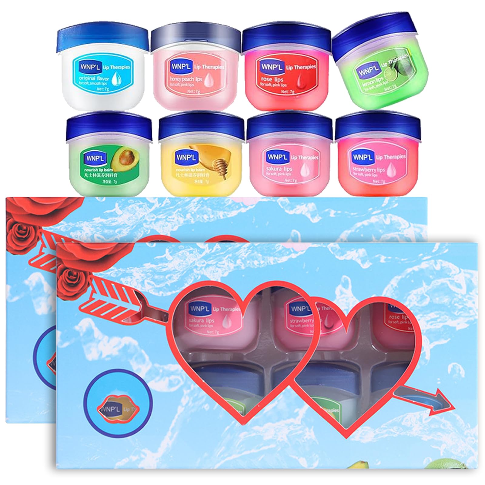 Lip Balm Set 16 Pack Multipack Makeup Gift Set Natural Moisturizing Cracking Lip Lipbalm Chapstick Gifts For Women Skincare Lip Care (2 Boxes)