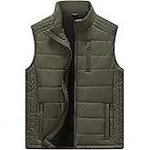 Vcansion Men's Outdoor Casual Stand Collar Padded Vest Coat