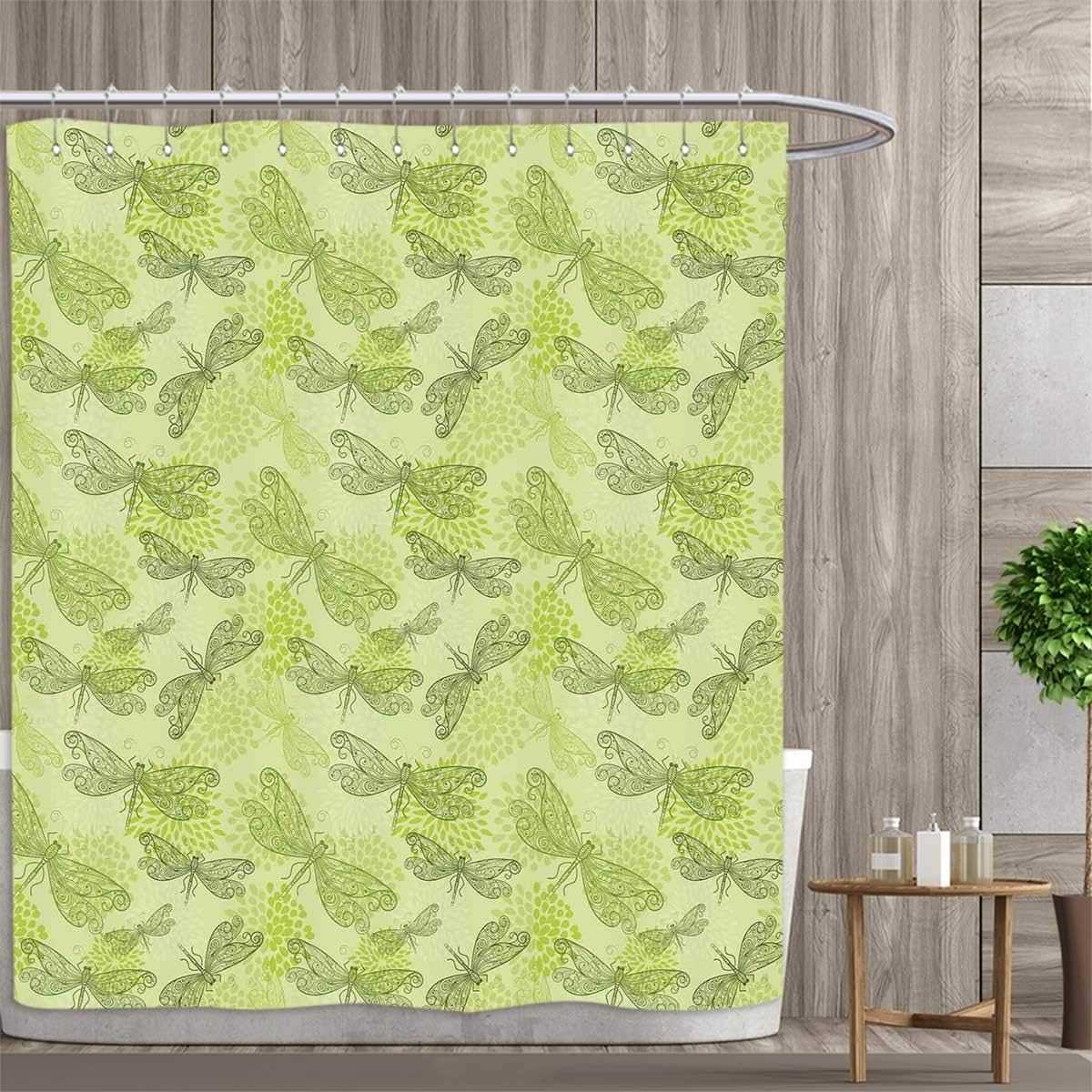 Anniutwo Dragonfly Shower Curtains Fabric Extra Long