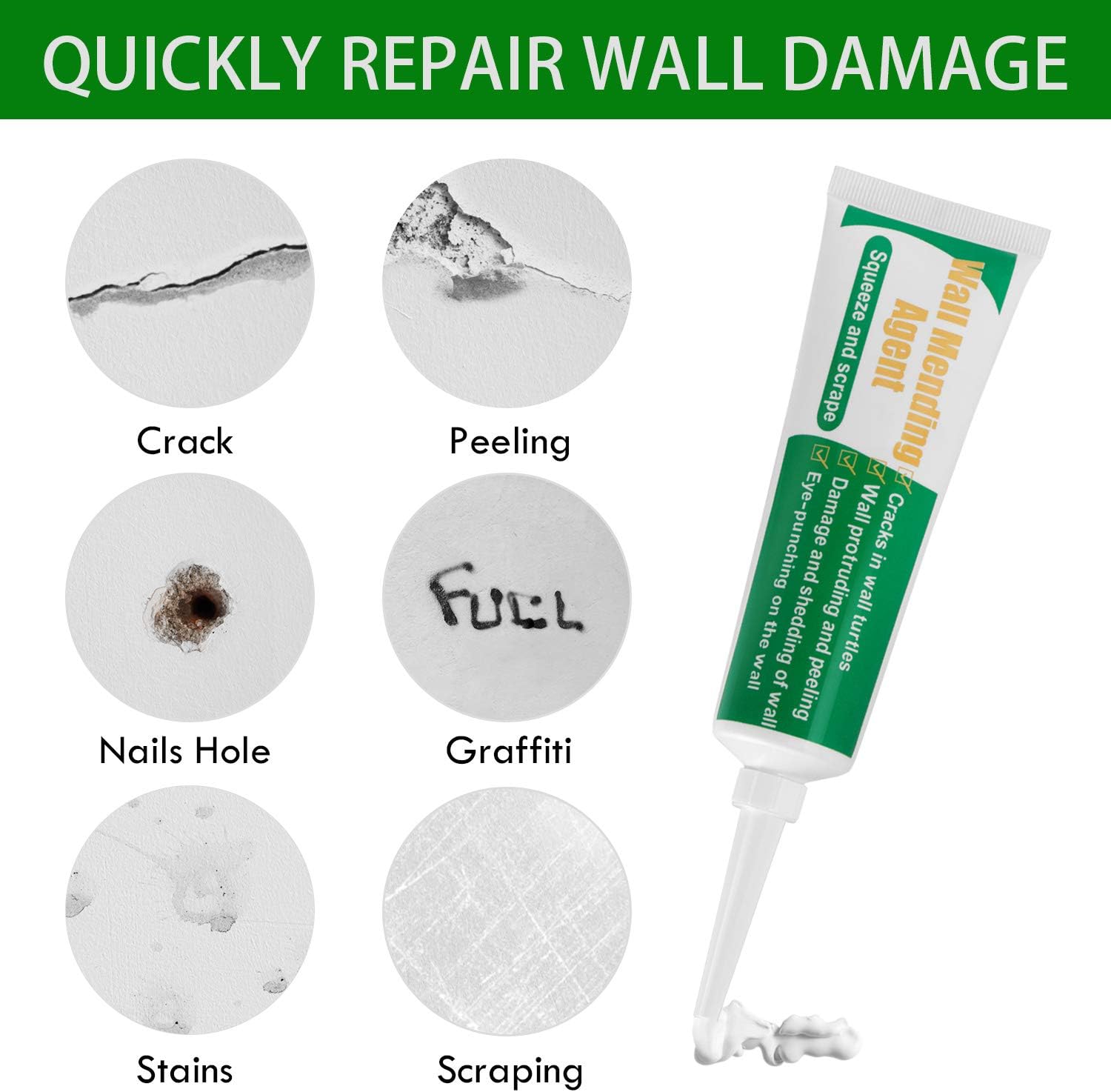 Wall Mending Agent, 130g safemend Wall Mending Agent with Scraper Wall