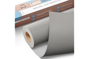 OAZ Leather Repair Kit for Furniture 16"x 31.5" Leather Tape Repair Patch Self Adhesive Sofa Vinyl Repair Patch Kit for Car Seat,Couch,Boat Seat,Chair - Gray