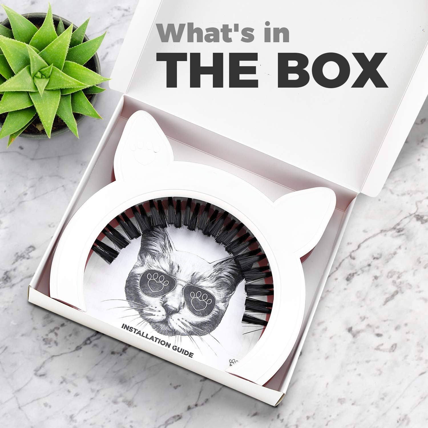 PAWSM Interior Cat Door, Pet Door for Cats, Cat Door Hides Litter Tray, Cat Door with Brush, Fits Cats Up to 20lbs : Pet Supplies