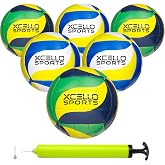Volleyball with Pump Green/Navy/Yellow, Blue/Yellow/White (Pack of 12)