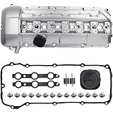 Upgrade Aluminum Engine Valve Cover Kit 11121432928 Compatible with BMW E46 323i 325i 325xi 328i 330i 330xi 528i 525i 530i X5 Z3 M52/M54 E39 2.5L 2.8L 3.0L 1998-08/2002 W/Gasket &amp; Bolts