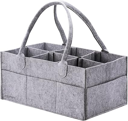 Amazon Kumfi おむつストッカー オムツ収納ケース 折りたたみ 収納ボックス カゴ バスケット ベビー用品収納バッグ おもちゃ 小物入れ グレー おむつポーチ ベビー マタニティ 通販