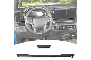 PDKLIN for Silverado Dashboard Panel Trim Compatible with Chevy Silverado 2022 2023 2024 Carbon Fiber Interior Accessories 2pcs
