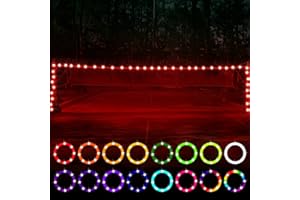 Eliteemo LED Badminton Net Light, 17Ft Remote Control LED Rim Light, 16 Color Change by Yourself, Waterproof, A Good Addition for Playing Junior Tennis, Kids Volleyball, Soccer, and Backyard Games