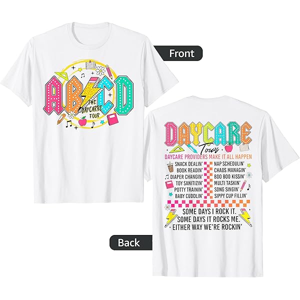 Amazon.com: (2sided Front+Back) Retro The Daycare Tour, ABCD