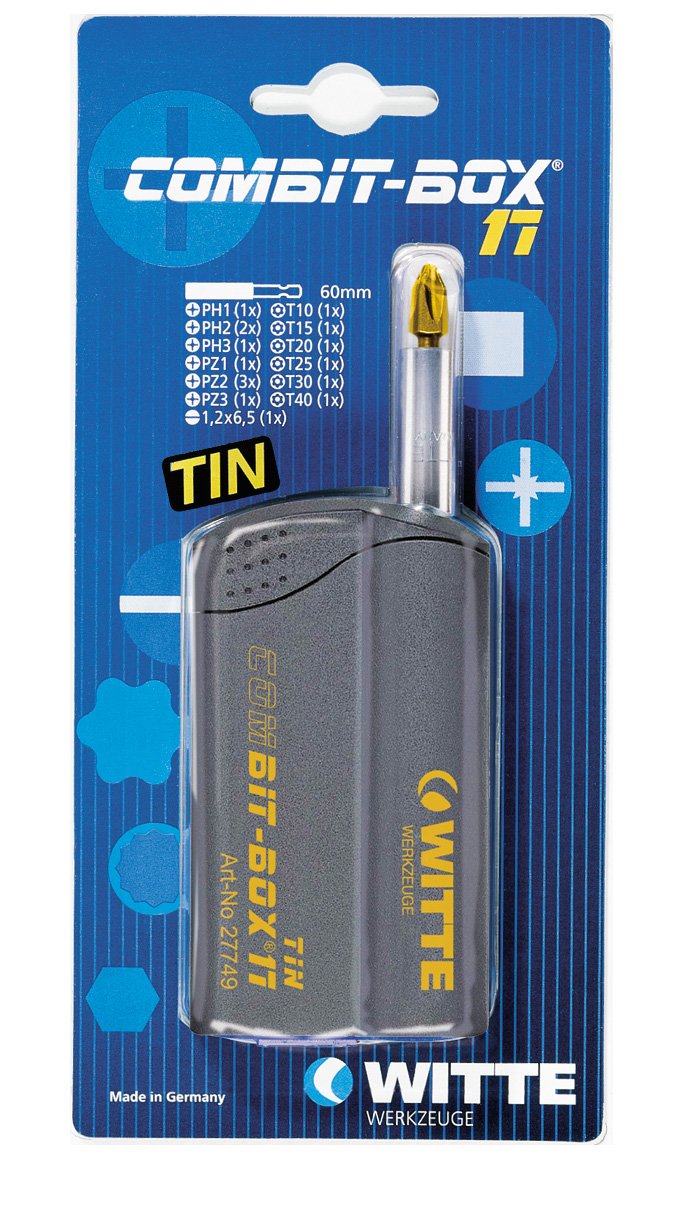WITTE 27776 - Caja de puntas de atornillar COMBIT-Box 17 blíster (Tipo TiN)