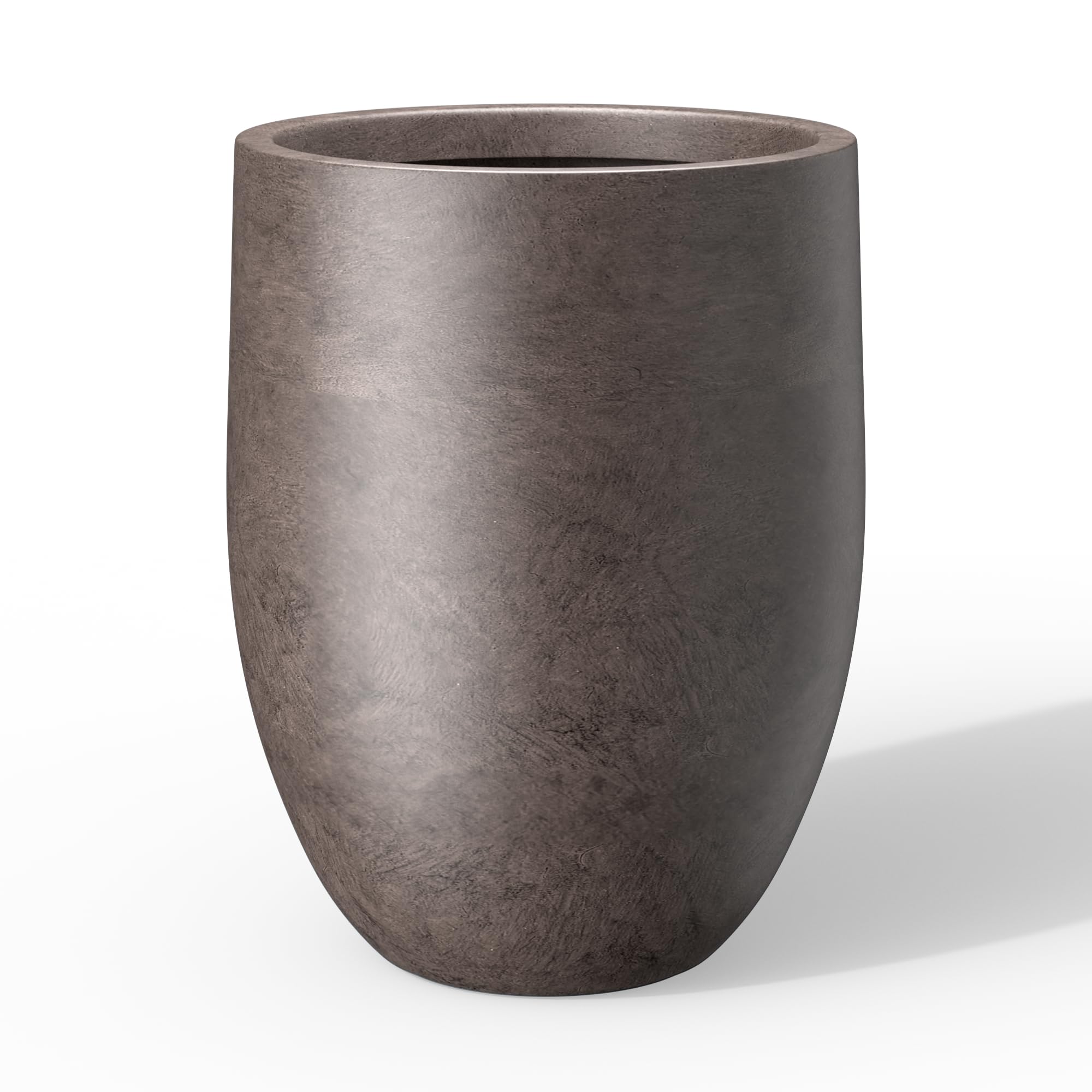 Photo 1 of Kante Tall Concrete Planter, 21.7-Inch Height Weathered Brown Large Indoor Outdoor Plant Pot with Drainage Hole for Patio Garden Home, Modern Decor for Flowers and Tree