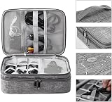 HCFGS Travel Cable Organiser Bag Large 3-Layer Electronics Accessories Grey view 4