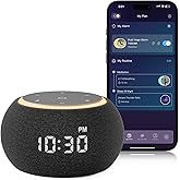 Hotmoon Alarm Clock with Sound Machine for Sleep, Luna Pro Dual-Stage Alarm, 507 Non Looping Sounds, Smart Night Light & Timer, Pink Green Brown White Noise Machine for Sleeping Adult Office Plug in