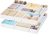 Homsorout Drawer Organisers 18 Pack Foldable Storage Boxes White Cubes Clothing