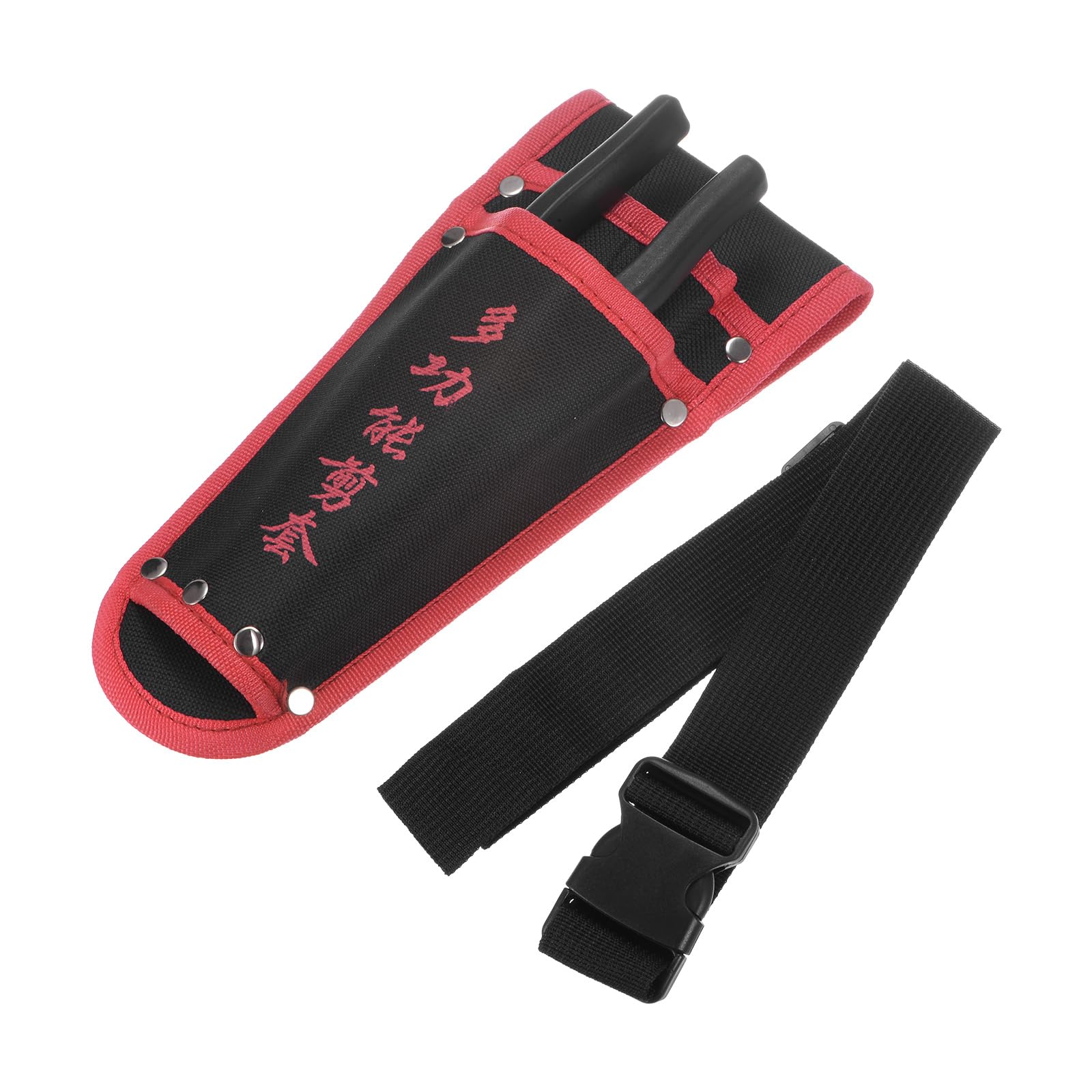 M METERXITY Garden Pruner Sheath, Portable Non-Slip Canvas Pruning Shears Sheath Plier Holder W Belt, Garden Scissors Case for Hand Pruner/Garden Shears/Clippers [Red-Black]
