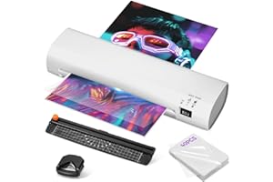 IBZDI 9 Inch Laminator Machine with Never Jam Technology, 40 Laminating Sheets, 4-in-1 A4 Thermal Laminator with Trimmer and Corner Rounder for Office, School, Business and Home Use -Titanium Dioxide