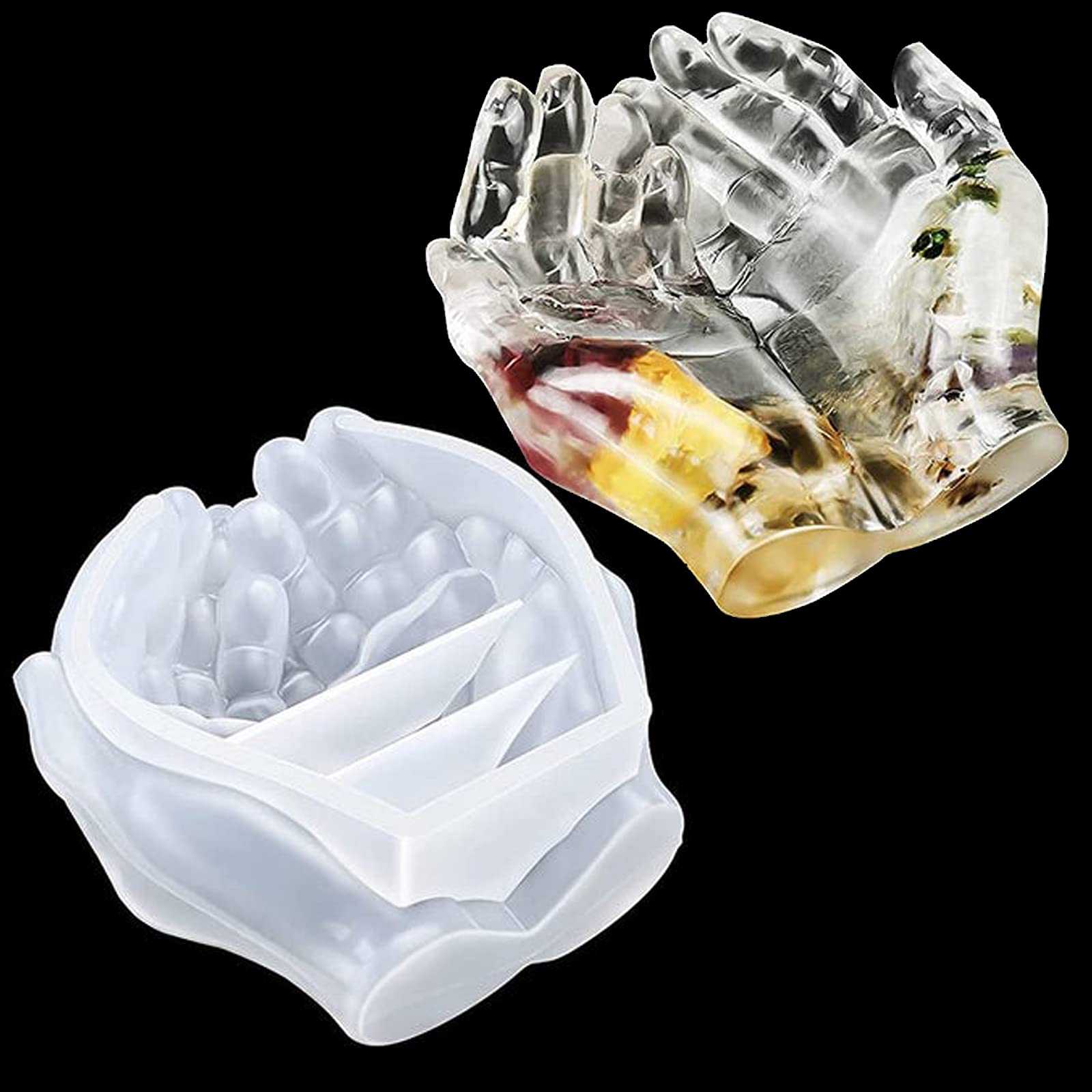 EPODA 3D Hands Silicone Mould for Resin, Creative Candle Holders & Home Decor, Ideal for Christmas and Holiday Gifts