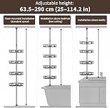 KEGII Telescopic Shower Caddy Corner Shelf 4 Baskets Black No Drilling view 6
