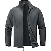 ZITY Men's Softshell Jacket Fleece Lined Lightweight Waterproof Rain Jacket Zip Up Soft Shell Windproof Windbreaker