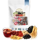 Monbrizz Kidney Tea Formula &mdash; Ginseng Six Treasure Tea with Maca Root, Goji Berries, Red Dates &amp; Turmeric, Caffeine-Free Herbal Tea for Daily Wellness, 60 Count