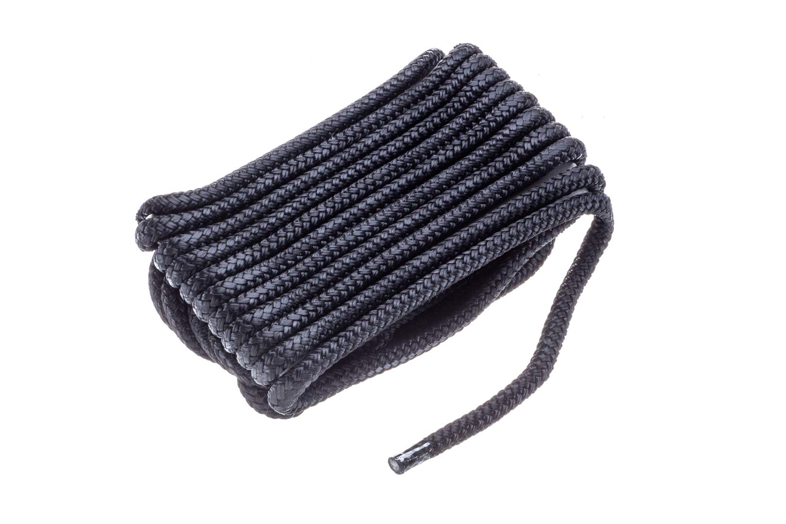 attwood 117681-7 Premium Double Braided Nylon Dock Line, 3/8-Inch Thick, 25 Feet Long, Pre-Spliced One End, Black