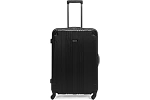 Kenneth Cole REACTION Out of Bounds Lightweight Hardshell 4-Wheel Spinner Luggage, Midnight Black, 28-Inch Checked