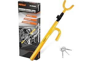 AV Steel Steering Wheel Lock Anti-Theft Car Device, Universal Wheel Lock for Car, Visible Car Steering Wheel Car Lock, Adjustable Steering Wheel Lock for Cars Trucks Vans and SUVs with 3 Keys