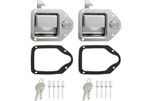 X AUTOHAUX Truck Tool Box Latch w/ 2 Key Stainless Steel Toolbox Paddle Lock Replacement for Truck, RV, Trailer Door, UTV, AT