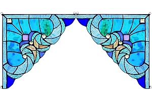 Capulina 1 Pair Stained Glass Window Door Corner Tiffany Glass Material Handicrafts Hangings for Home Decor Gifts