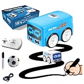 Magic Mini Bus Toy &ndash; Interactive Inductive Magic Follows Line Car with Cute LED Lights, Gesture-Follow &amp; Smart RC Control &amp; Follow/Escape Modes &ndash; STEM Toy for Ages 5 6 7 8 Boys &amp; Girls (Blue)