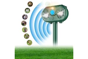 BUGBEAT Ultrasonic Solar Animal Repeller, 2024 Upgrade Waterproof Outdoor Solar Powered Groundhog Repeller Gopher Deterrent Chaser Spike to Repell Burrowing Vole Repellent,Rodents for Lawn, Yard,Garden