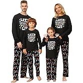 VNVNE Family Matching Christmas Pajamas Sets,Holiday Casual Xmas PJs Set Classic Long Sleeved with Long Pants Sleepwear
