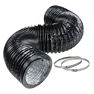 iPower 8 Inch 25 Feet Flexible Aluminum Ducting for Heating Cooling Ventilation and Exhaust, PVC Outer Layer