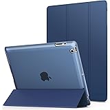 iPad 2 / 3 / 4 Case - MoKo Ultra Slim Lightweight Smart-shell Stand Cover with Translucent Frosted Back Protector for iPad 2 / The NEW iPad 3 (3rd Gen) / iPad 4, Navy BLUE (with Auto Wake / Sleep)
