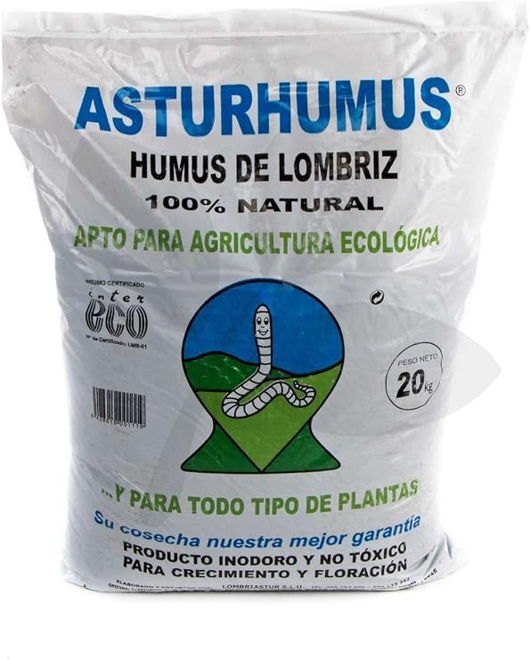 Humus de Lombriz Asturhumus 100% Ecológico - 20 kg: Amazon.es: Jardín