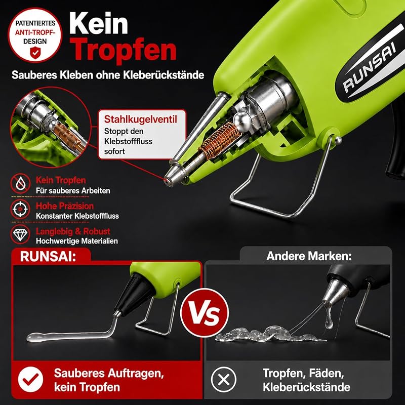 ® Heißklebepistole mit 30 Klebepistole Sticks 7mm -30W Klebepistolen