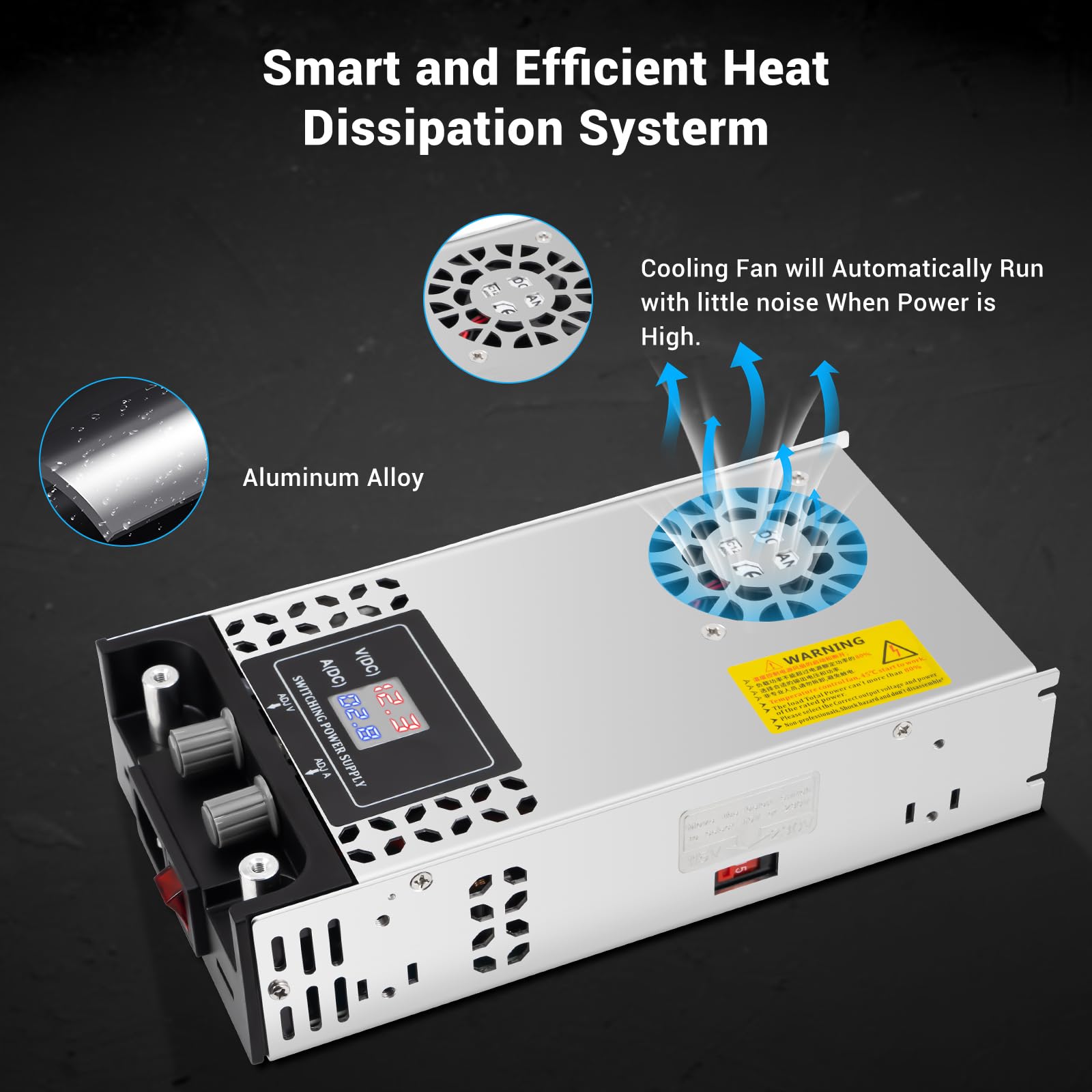 Adjustable Power Supply with LED Display - AC110V/220V to DC 0-12V Converter 600W 50A Power Supply
